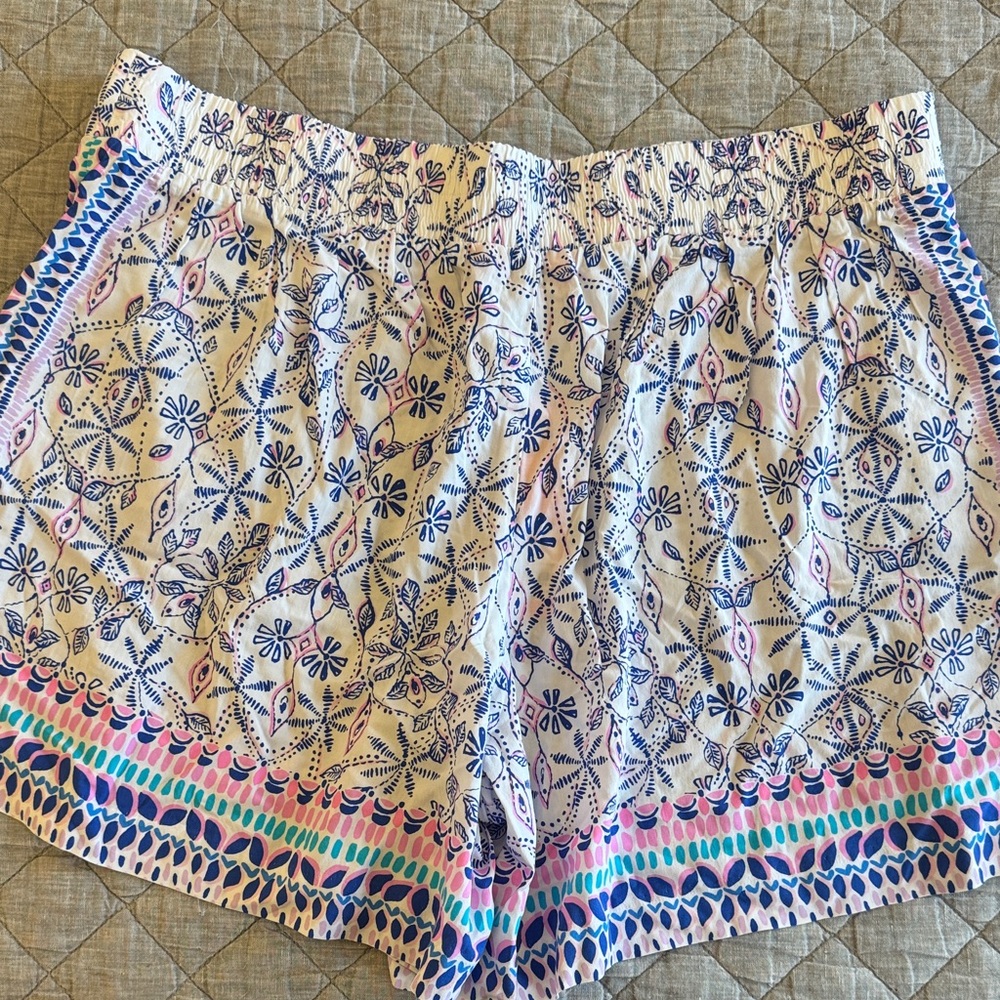 Lilly Pulitzer Blue and Pink High Waist Shorts 6" shorts - Picture 2 of 6